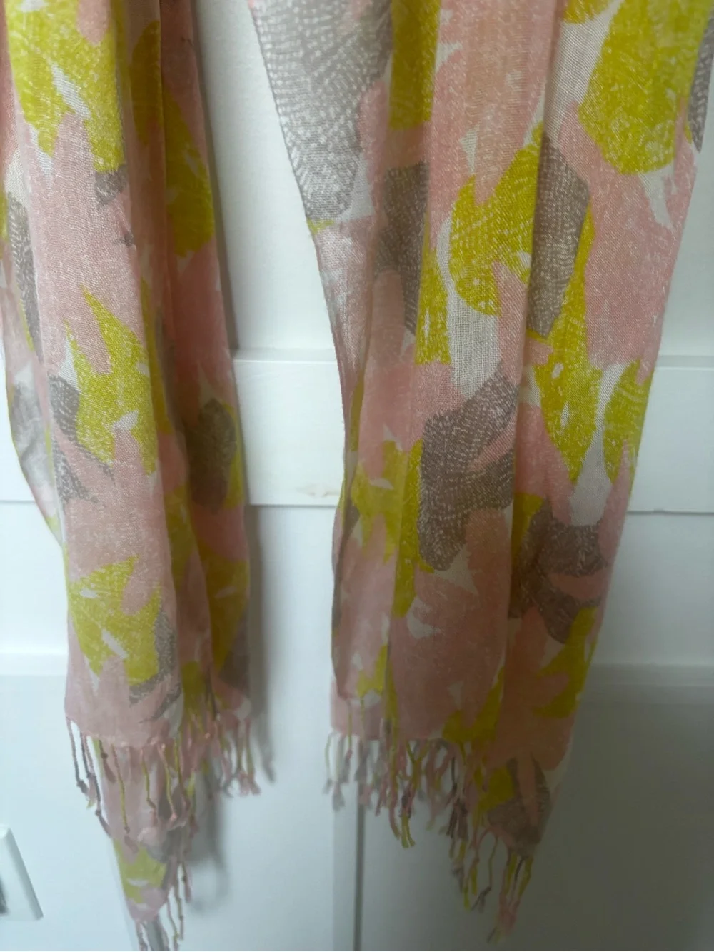 Lightweight Pink and Lime Floral Scarf - Women's Accessory